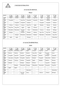 Clique aqui para baixar o calendário de avaliações 1º bimestre