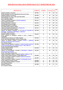 disciplinas ofertadas no 2º semestre de 2006
