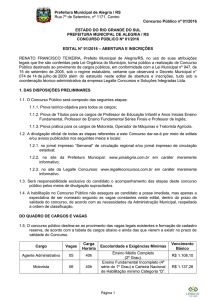 28/10 edital concurso - Prefeitura Municipal de Alegria