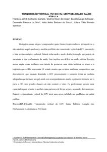 TRANSMISSÃO VERTICAL (TV) DO HIV: UM PROBLEMA DE