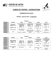 Grade de Horarios e Salas TEATRO 2014-1