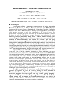 Interdisciplinaridade: a relação entre Filosofia e Geografia 1