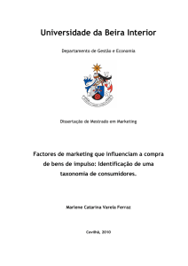 Factores de marketing que influenciam a compra de