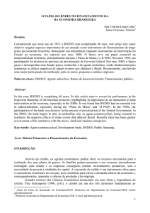 O PAPEL DO BNDES NO FINANCIAMENTO DA DA ECONOMIA