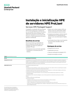 Instalação e inicialização HPE de servidores HPE ProLiant