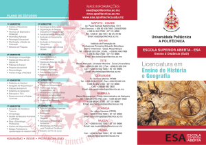 Folheto Ensino de Hist e Geografia ESA