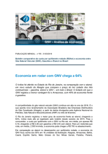 Economia em rodar com GNV chega a 64%