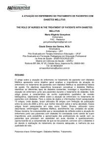 a atua&ccedil;&atilde;o do enfermeiro no tratamento de pacientes com diabetes