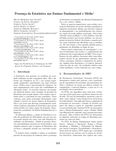 Presença da Estatística nos Ensinos Fundamental e Médio - IME-USP