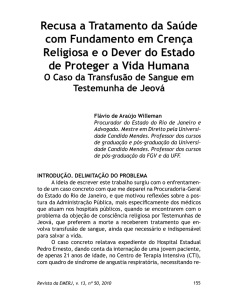 Recusa a Tratamento da Saúde com Fundamento em