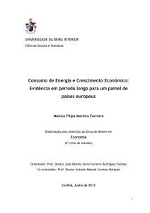Consumo de Energia e Crescimento Económico