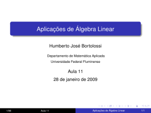 Aplicações de Álgebra Linear