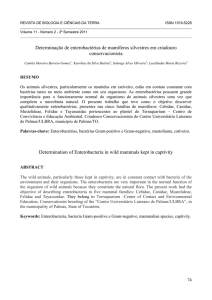 Determinação de enterobactérias de mamíferos silvestres em