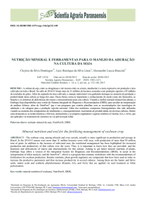 NUTRIÇÃO MINERAL E FERRAMENTAS PARA O MANEJO DA