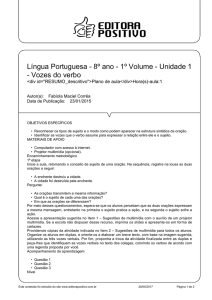 Língua Portuguesa - 8º ano - 1º Volume - Unidade 1
