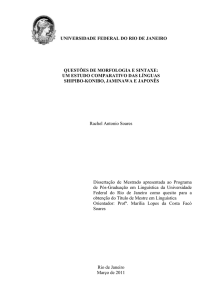 um estudo comparativo das línguas Shipibo