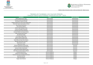 Relatório de Candidatos com Inscrição Deferida I - concursos