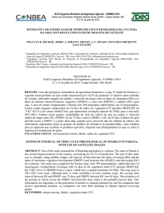 estimativa de intervalos de tempo do ciclo fenológico da cultura da