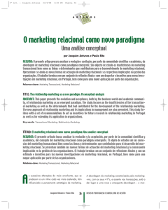 O marketing relacional como novo paradigma