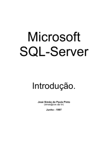 Apostila SQL Server - Seja Bem Vindo ao Jose Valter Web Site
