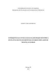 consequências e evolução da plasticidade fenotípica em plantas