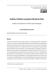 Analítica e Dialética na primeira Filosofia de Fichte