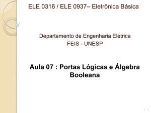 Aula 07 : Portas Lógicas e Álgebra Booleana - Feis