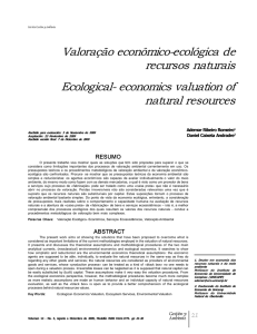Valoração econômicoecológica de recursos naturais Ecological