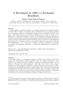 A Revolução de 1930 e a Economia Brasileira