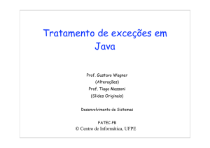 Tratamento de exceções em Java