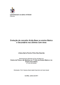 Evolução do conceito Ácido-Base no ensino Básico e