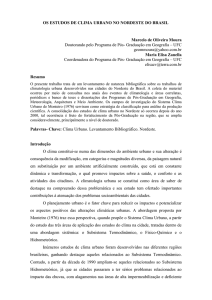 OS ESTUDOS DE CLIMA URBANO NO NORDESTE DO BRASIL