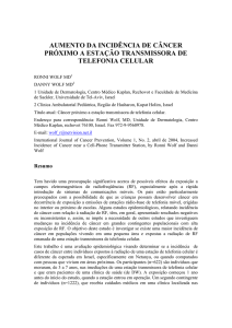 AUMENTO DA INCIDÊNCIA DE CÂNCER PRÓXIMO A ESTAÇÃO