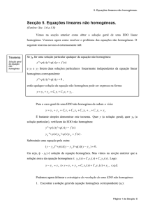 Secção 5. Equações lineares não homogéneas. - MTM
