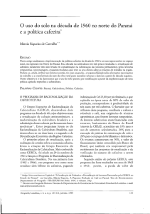 o uso do solo na década de 1960 no norte do Paraná e a política
