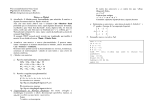 2) Aritmética com matrizes e outras funcionalidades: É possível