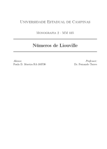 Universidade Estadual de Campinas Números de Liouville
