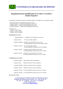 Regulamento para Qualificação de Cavalos e Cavaleiros Enduro