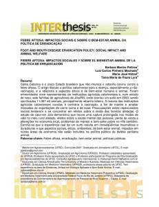 febre aftosa: impactos sociais e sobre o bem