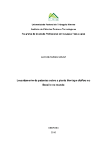Levantamento de patentes sobre a planta Moringa oleifera no Brasil