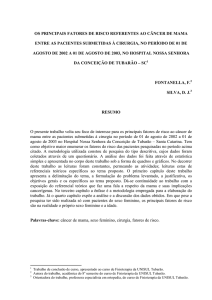 os principais fatores de risco referentes ao câncer de mama