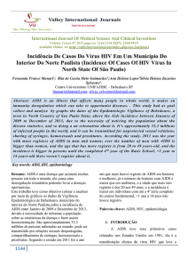 Cite As: Incidência De Casos Do Vírus HIV Em Um Município Do