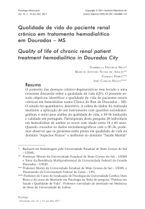 Qualidade de vida do paciente renal crônico em tratamento