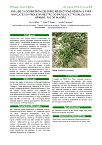 análise da ocorrência de espécies exóticas vegetais para manejo e