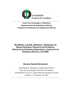 no-break 1,2kva, senoidal, operando em malha fechada