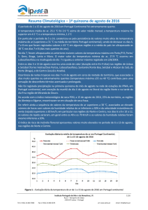 Resumo Climatológico – 1ª quinzena de agosto de 2016