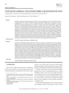 CânCER dE laRIngE: um olhaR sobRE a qualIdadE dE vIda