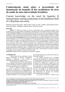 Conhecimento atual sobre a necessidade de imunização da