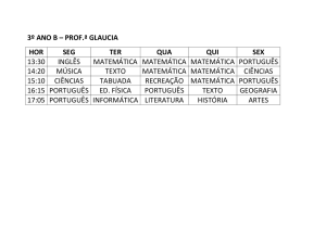 3º ANO B – PROF.ª GLAUCIA HOR SEG TER QUA QUI SEX 13:30