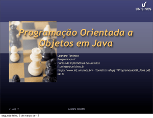 Revisão sobre Programação Orientada a Objeto e